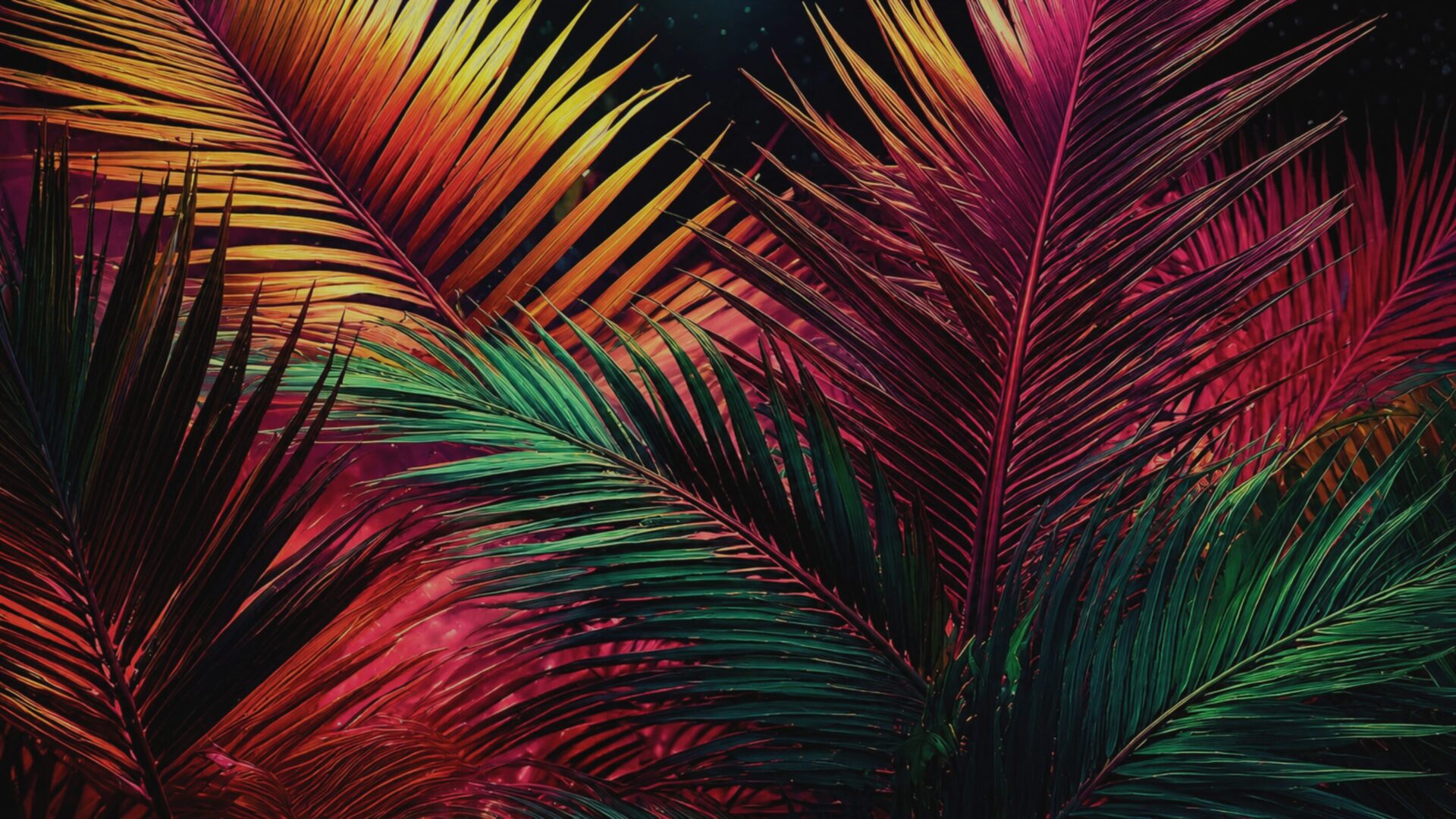 Tropical background of colourful leaves